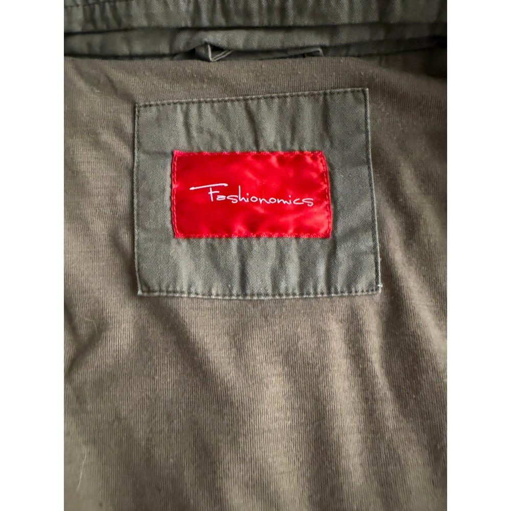 Womens Olive Green Utility Cargo Hooded Vest Large - Picture 4 of 5